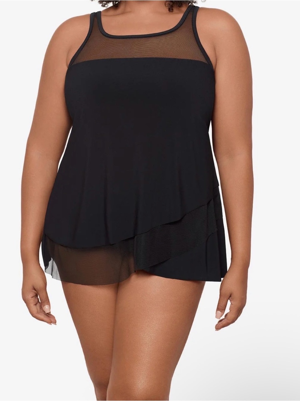 Miraclesuit Mirage Tankini Top Plus Size 20W Black